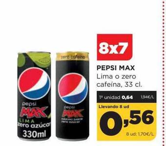 Alimerka Pepsi max lima o zero cafeina oferta