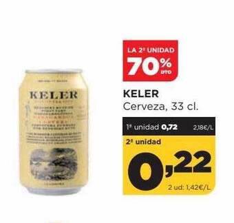 Alimerka La 2a unidad 70% dto keler cerveza oferta