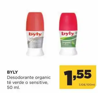 Alimerka Byly desodorante organic té verde o sensitive oferta