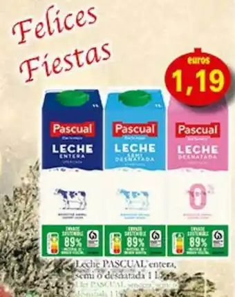 Supermercados Bip Bip Leche pascual entera semi o desnatada oferta