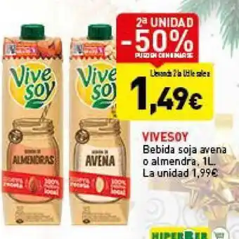 Hiperber Bebida soja avena oferta