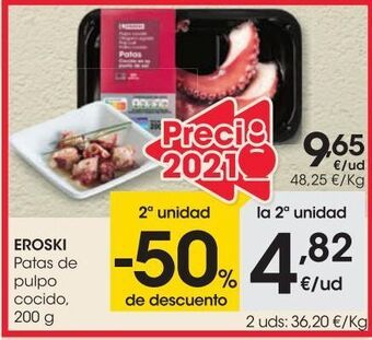 Eroski Eroski patas de pulpo cocido oferta