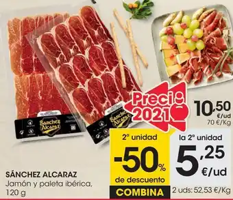 Eroski Sanchez alcaraz jamón ibérico de cebo oferta
