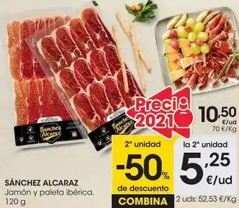 Eroski Sánchez alcaraz jamón y paleta ibérica oferta
