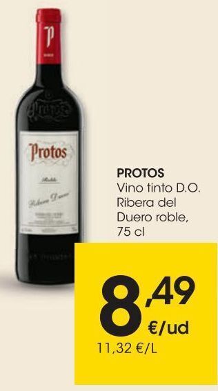 Eroski Protos vino tinto d.o. ribera del duero roble oferta