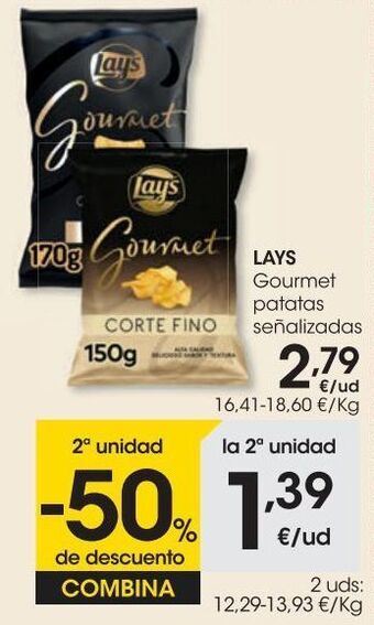 Eroski Lays gourmet patatas señalizadas oferta
