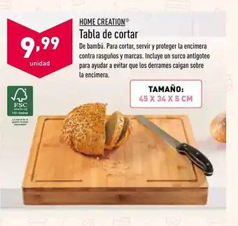 ALDI Home Creation Tabla de cortar Tamaño: 45 x 34 x 5 cm oferta