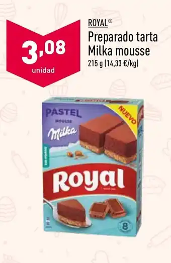 ALDI Royal Preparado tarta Milka mousse 215g oferta