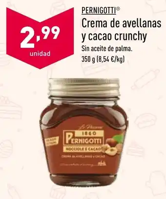 ALDI Pernigotti Crema de avellanas y cacao crunchy 350g oferta