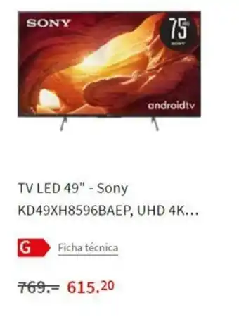 MediaMarkt Sony TV LED 49" KD49XH8596BAEP, UHD 4K oferta