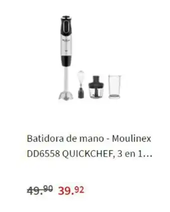 MediaMarkt Moulinex Batidora de mano DD6558 Quickchef, 3 en 1 oferta