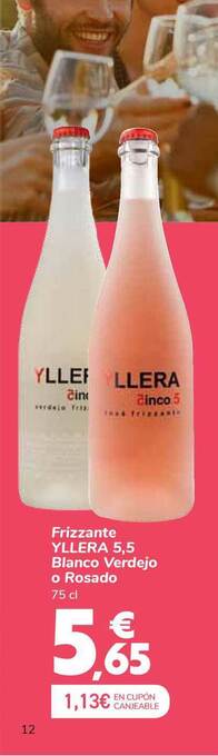 Carrefour Frizzante Yllera 5.5 Blanco Verdejo O Rosado 75cl oferta