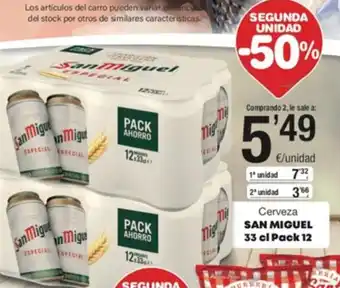 SPAR Cerveza San Miguel 33cl Pack 12 oferta