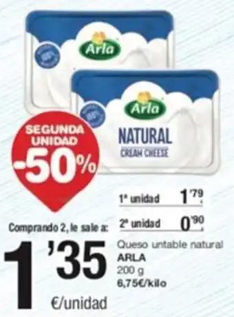 SPAR Queso Untable Natural Arla oferta
