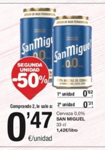 SPAR Cerveza 0.0% San Miguel oferta
