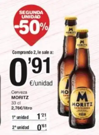 SPAR Cerveza Moritz 33cl oferta
