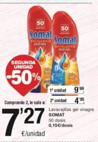 SPAR Lavavajillas Gel Vinagre Somat oferta