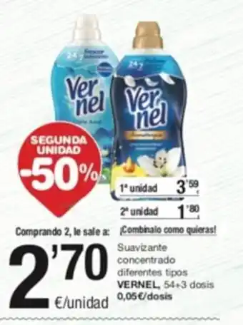 SPAR Suavizante Concentrado Diferentes Tipos Vernel oferta