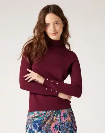 Naf Naf Jersey cuello cisne color granate oferta