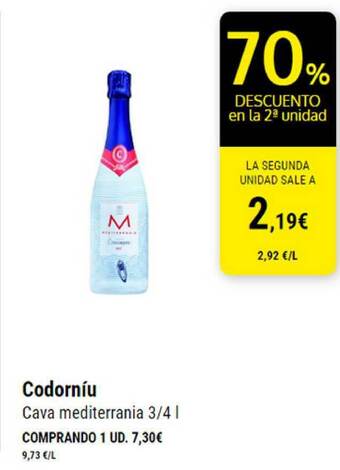 BM Supermercados Codorníu Cava Mediterrania oferta