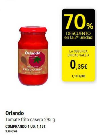 BM Supermercados Orlando Tomate Frito Casero 295g oferta