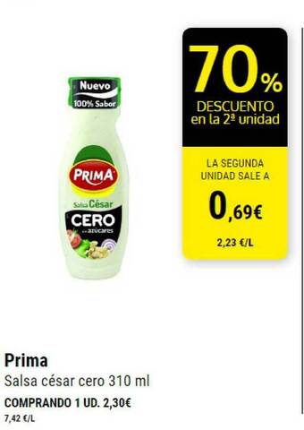 BM Supermercados Prima Salsa César Cero 310ml oferta