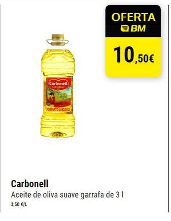 BM Supermercados Carbonell Aceite De Oliva Suave Garrafa De 3 L oferta