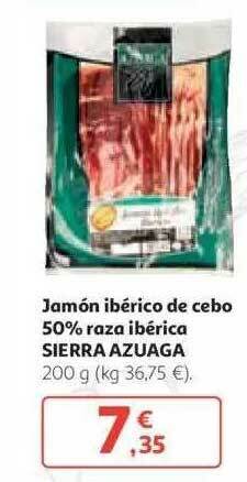 Alcampo Jamón Ibérico De Cebo 50% Raza Ibérica Sierra Azuaga 200g oferta