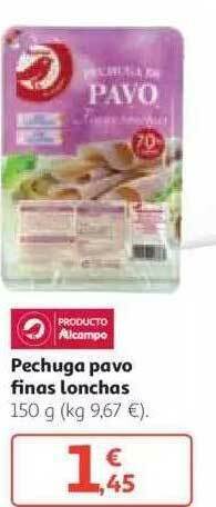 Alcampo Pechuga Pavo Finas Lonchas 150g oferta