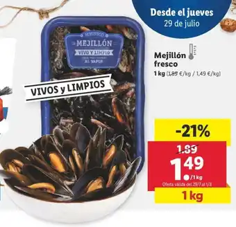 Lidl Mejillón fresco 1kg oferta