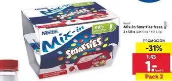 Lidl Nestlé Mix-in Smarties fresa 2 x 128g oferta