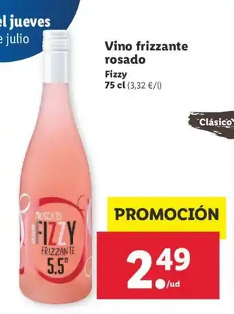 Lidl Vino Frizzante rosado Fizzy 75cl oferta