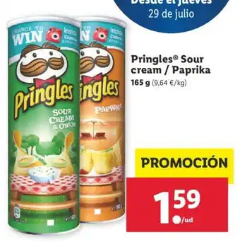 Lidl Pringles Sour Cream/Paprika 165g oferta