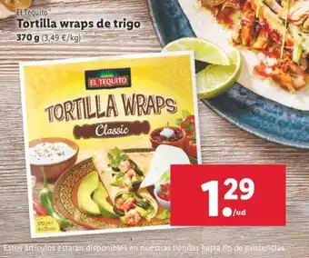 Lidl Tortilla wraps de trigo 370g oferta