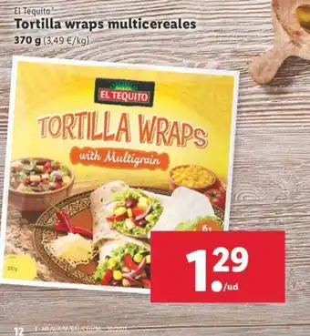 Lidl Tortilla wraps multicereales 370g oferta