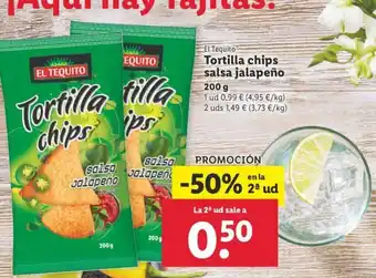 Lidl Tortilla chips salsa jalapeño 200g oferta