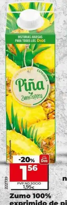 Dia Zumo 100% exprimido de piña oferta