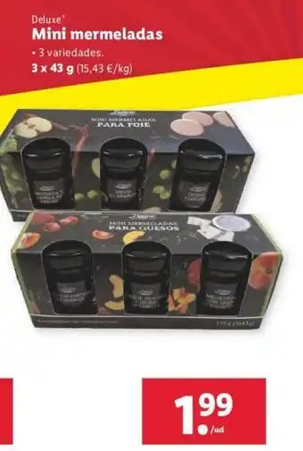 Lidl Deluxe Mini mermeladas 3 x 43g oferta