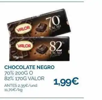 Supermercados La Despensa Chocolate negro 70% o 82% valor oferta