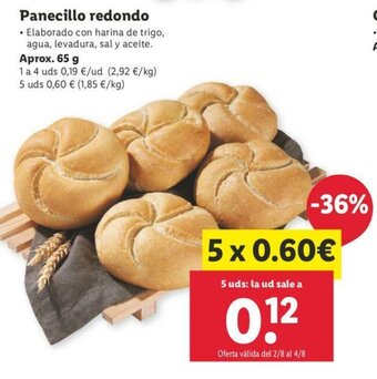 Lidl Panecillo redondo 65g oferta