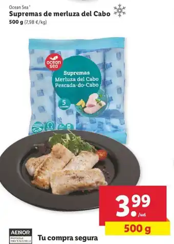 Lidl Ocean Sea Supremas de merluza del Cabo 500g oferta