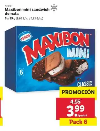 Lidl Nestlé Maxibon mini sandwich de nata 6 x 85g oferta