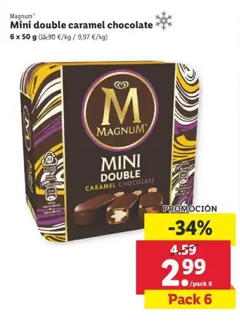 Lidl Magnum Mini double caramel chocolate 6 x 50g oferta