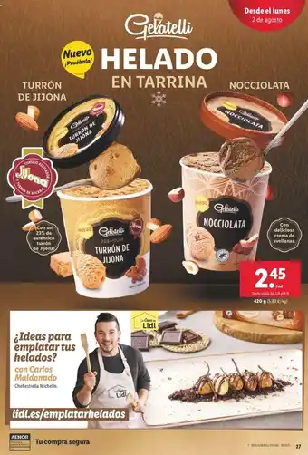 Lidl Helado En Tarrina Turrón De Jijona oferta