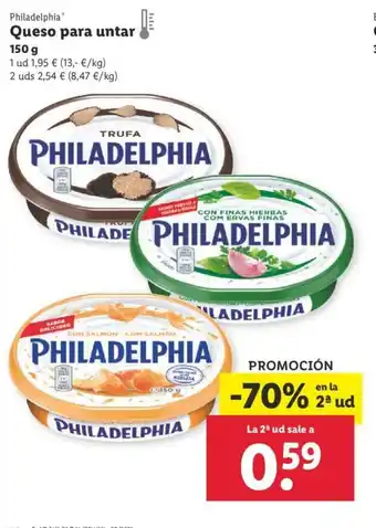Lidl Philadelphia Queso para untar 150g oferta