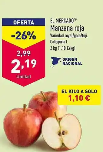 ALDI El mercado manzana roja oferta