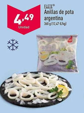 ALDI Flete anillas de pota argentina oferta