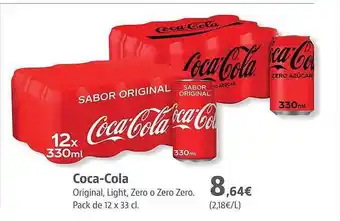Supermercados Sánchez Romero Coca-cola original, light, zero o zero zero. pack de 12 oferta