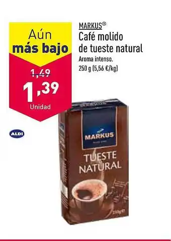 ALDI Markus café molido de tueste natural oferta