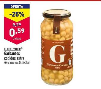 ALDI El cultivador garbanzos cocidos extra oferta